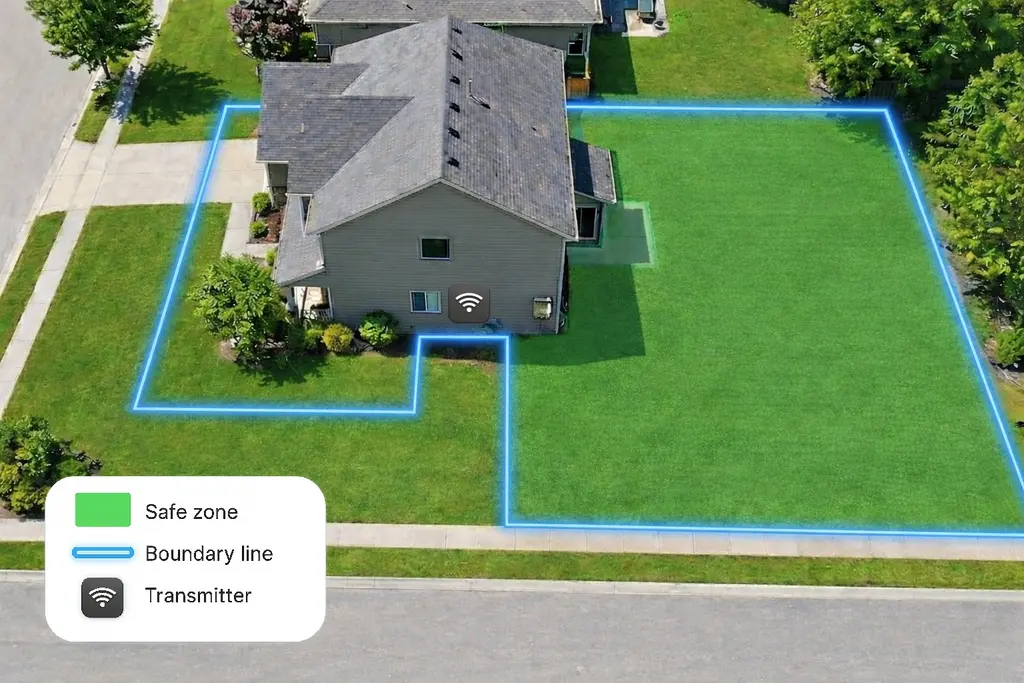 Invisible fence backyard-only containment layout