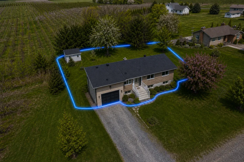 Invisible fence Backyard Only layout with wire around the backyard hugging the house